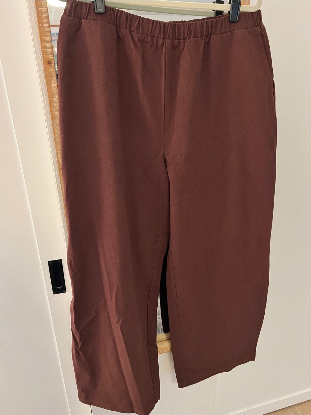 Meshki Wide Leg Pull-On Pants in Chestnut Brown